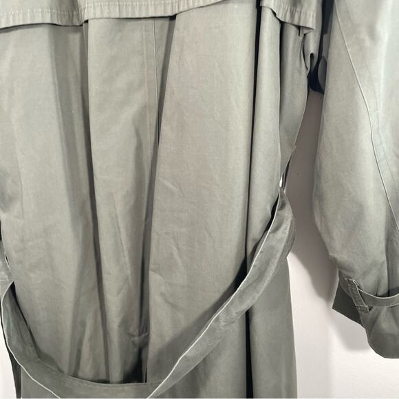 Vintage Burberry Olive Green Novacheck Wool Lined Trench Coat 40 Burberrys - Picture 9 of 16